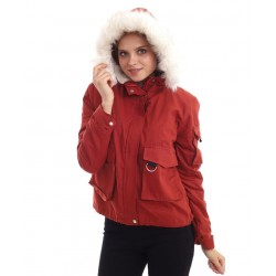 Gabardin Kürklü Mont