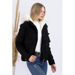Gabardin Kürklü Mont