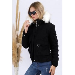 Gabardin Kürklü Mont